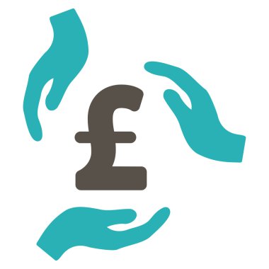 Lirası bakım eller düz vektör simgesi simgesini