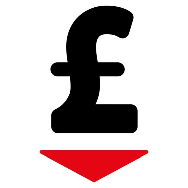 Lirası aşağı düz vektör simgesi simgesi