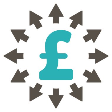 Lirası dağıtım düz vektör simgesi simgesi