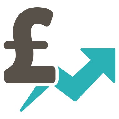 Lirası fiyat büyüme düz vektör simgesi simgesi