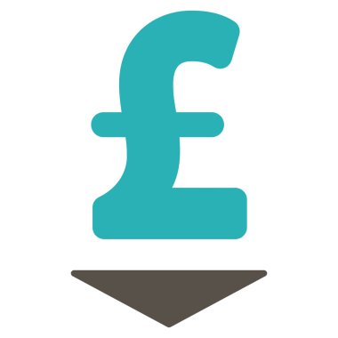 Lirası aşağı düz vektör simgesi simgesi