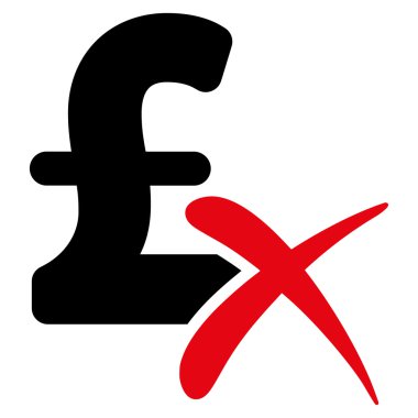 Lirası düz vektör simgesi simgesi reddetmek