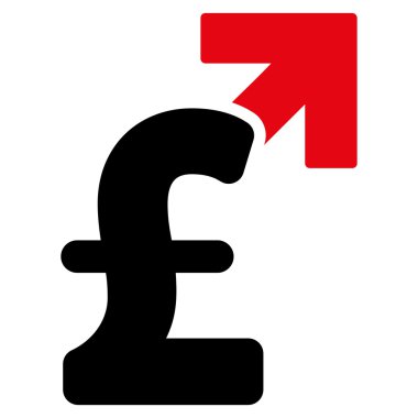 Lirası büyüme düz vektör simgesi simgesi