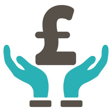 Lirası sigorta eller düz vektör simgesi simgesini