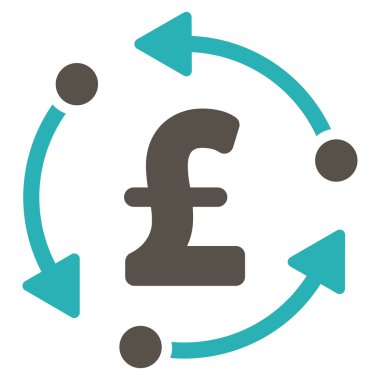 Lirası döndürme düz vektör simgesi simgesi