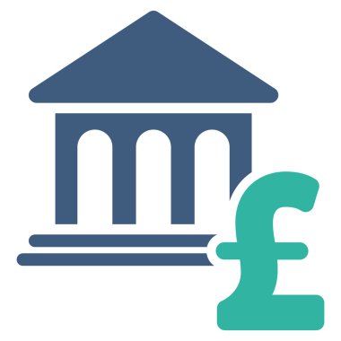 Müze Pound ödeme düz vektör simgesi simgesi