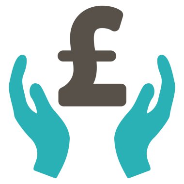 Lirası bakım eller düz vektör simgesi simgesini