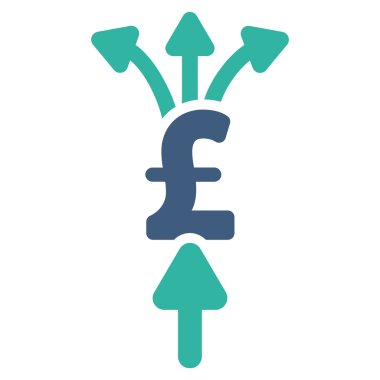 Pound ödeme düz vektör simgesi simgesi bölmek