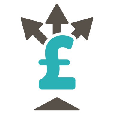 Split Pound ödeme düz vektör simgesi simgesi