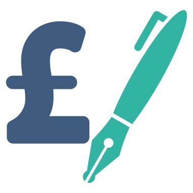 Kalem Lirası fiyat düz vektör simgesi simgesi