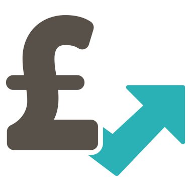 Lirası büyüme düz vektör simgesi simgesi