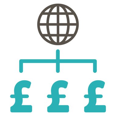 Küresel Pound ödeme düz vektör simgesi simgesi