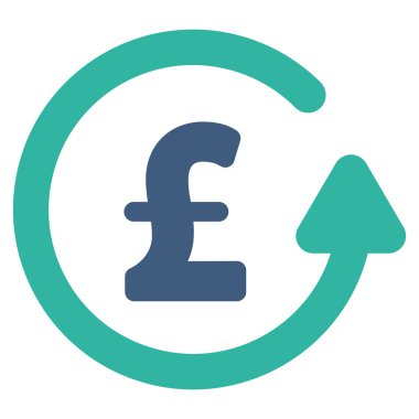 Ters ibraz Lirası düz vektör simgesi simgesi