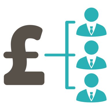 Personel Pound ödeme düz vektör simgesi simgesi