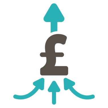 Pound ödeme düz vektör simgesi simgesi birleştirmek