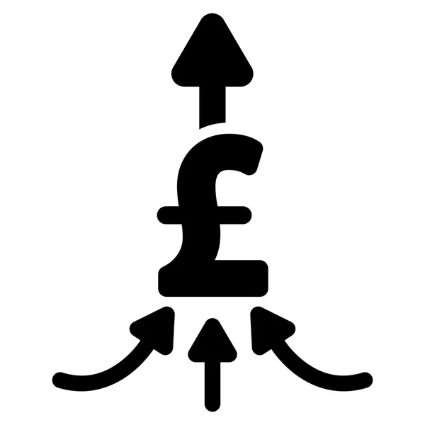 Vereinigen Pfund Zahlungen flache Vektor Symbol Symbol — Stockvektor