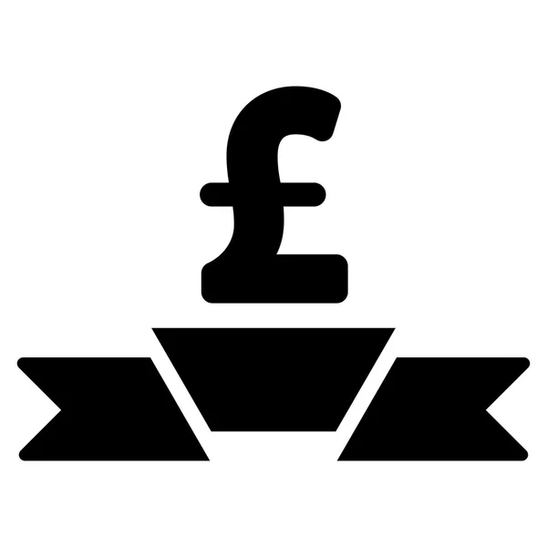 Símbolo de ícone de vetor plano de fita premium de negócios de libra — Vetor de Stock