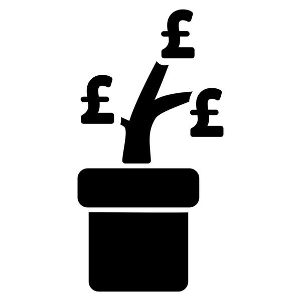 Símbolo plano do ícone do vetor da planta do projeto do negócio da libra — Vetor de Stock