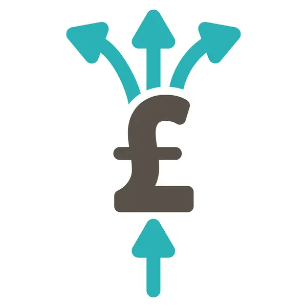 Teilen Pfund Zahlungen flache Vektor Symbol Symbol — Stockvektor