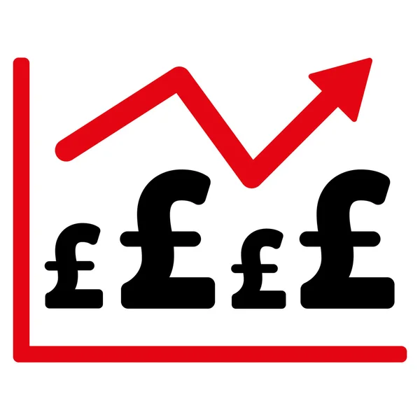 Pound Financial Graph Flat Vector Icon Symbol — Stock Vector