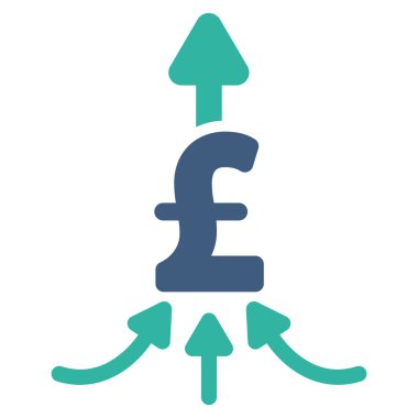Pound ödeme düz vektör simgesi simgesi birleştirmek