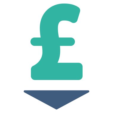 Lirası aşağı düz vektör simgesi simgesi