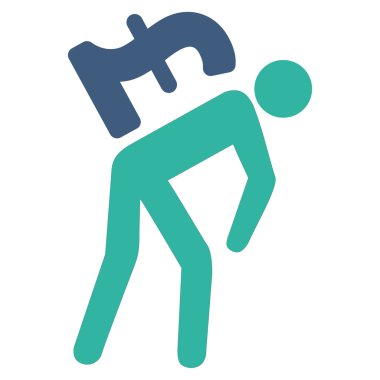 Lirası para kurye düz vektör simgesi simgesi