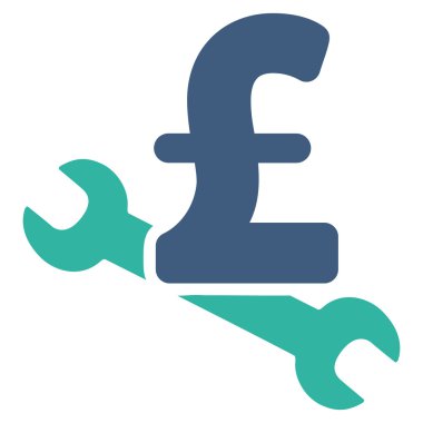 Onarım Lirası fiyat düz vektör simgesi simgesi