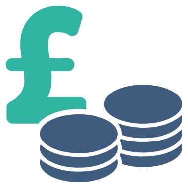 Düz vektör simgesi simgesi Lirası paraları