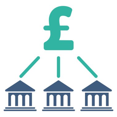 Lirası banka organizasyon düz vektör simgesi simgesi