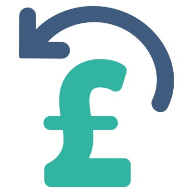 Pound ödeme düz vektör simgesi simgesi geri al