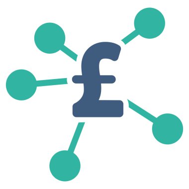 Lirası dağıtım düz vektör simgesi simgesi