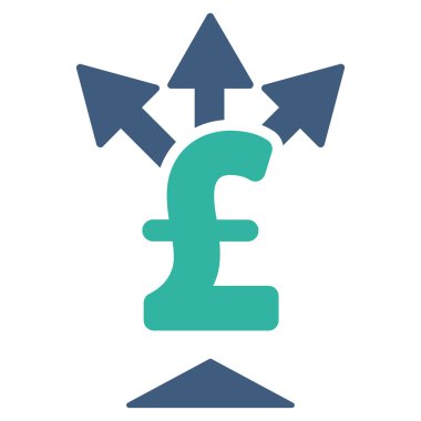 Split Pound ödeme düz vektör simgesi simgesi