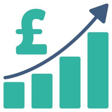 Lirası mali çubuk grafik düz vektör simgesi simgesi