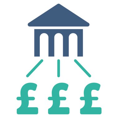 Lirası banka yapısı düz vektör simgesi simgesi