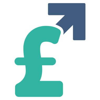 Lirası büyüme düz vektör simgesi simgesi