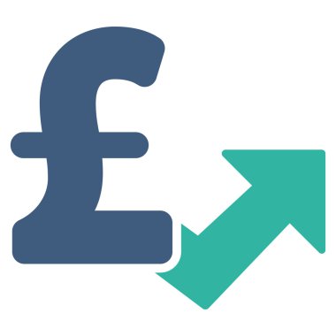 Lirası büyüme düz vektör simgesi simgesi