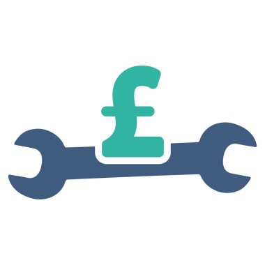 Düz vektör simgesi simgesi hizmet Lirası maliyet