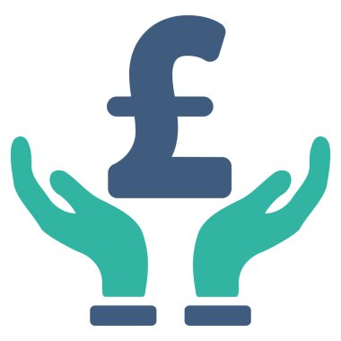 Lirası sigorta eller düz vektör simgesi simgesini