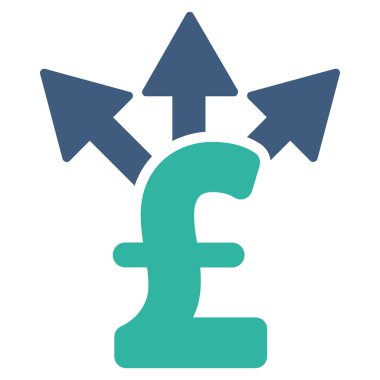 Split Pound ödeme düz vektör simgesi simgesi