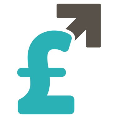 Lirası büyüme düz vektör simgesi simgesi