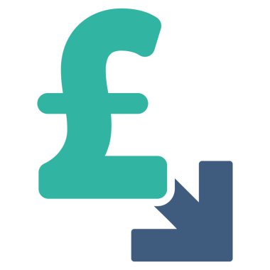 Lirası azalma düz vektör simgesi simgesi