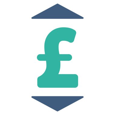 Pound yukarı aşağı düz vektör simgesi simgesi