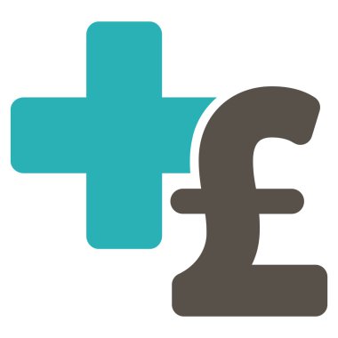 Tıbbi Lirası iş düz vektör simgesi simgesi