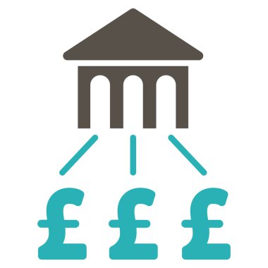 Lirası banka yapısı düz vektör simgesi simgesi