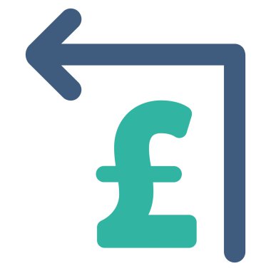 Lirası Moneyback düz vektör simgesi simgesi