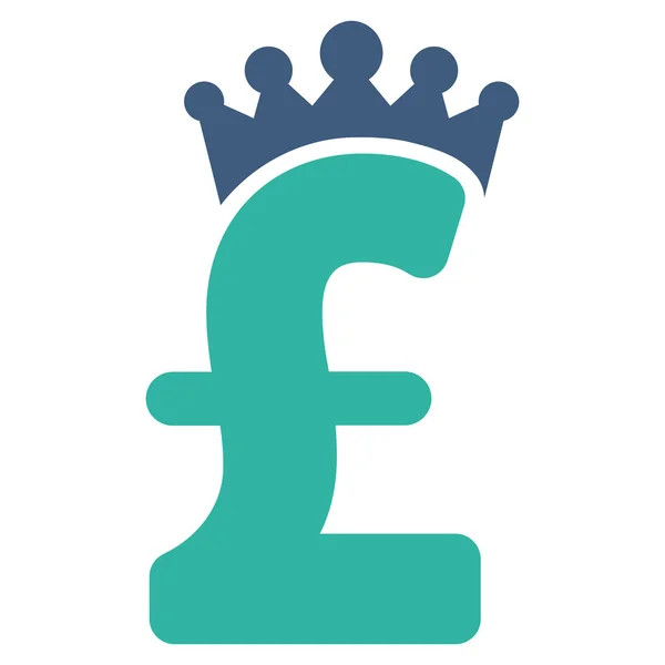 Pound Crown Flat Vector Icon Symbol — Stock Vector