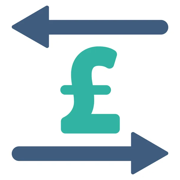 Pfund Transaktionen flaches Vektor Symbol Symbol — Stockvektor