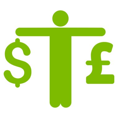 Kişi karşılaştırmak Doları Lirası düz vektör simgesi simgesi