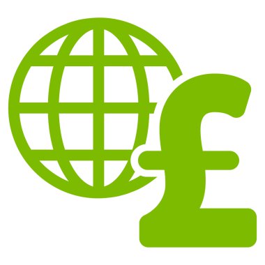 Küresel Lirası ekonomi düz vektör simgesi simgesi